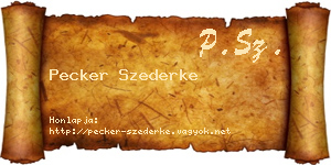 Pecker Szederke névjegykártya